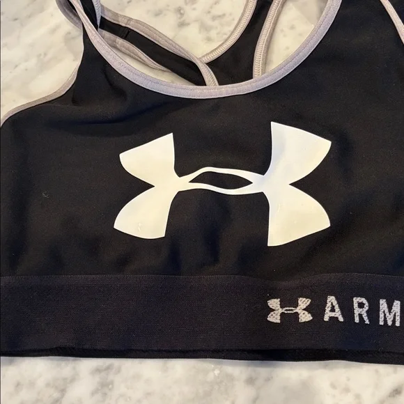 Under Armour Dark Sports Bras with Logo - Picture 2 of 4